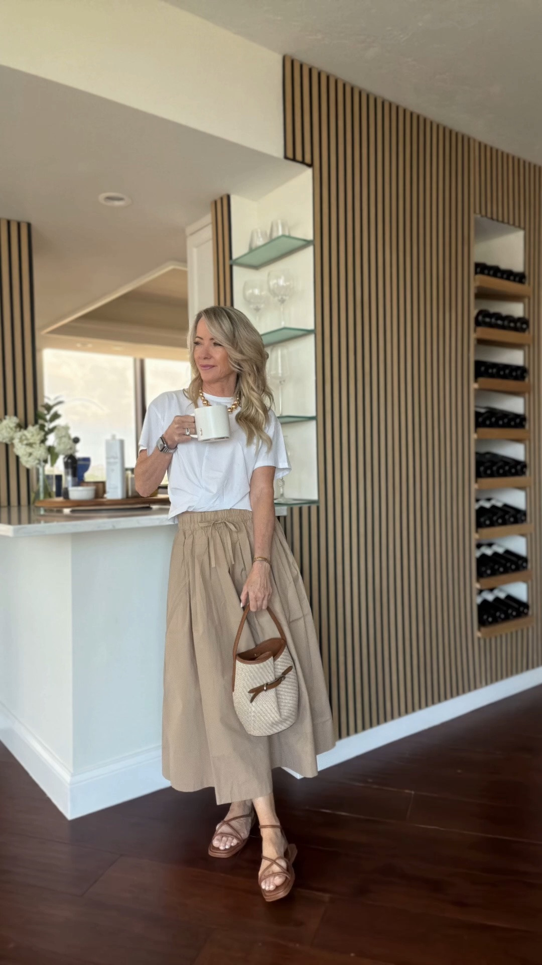 My Europe packing list starts with this look. A classic white tee, flowy midi skirt, leather sandals, and a woven tote—comfortable, timeless, and easy to mix and match throughout your trip.

#LTKgrwm #LTKOver40 #LTKPetite