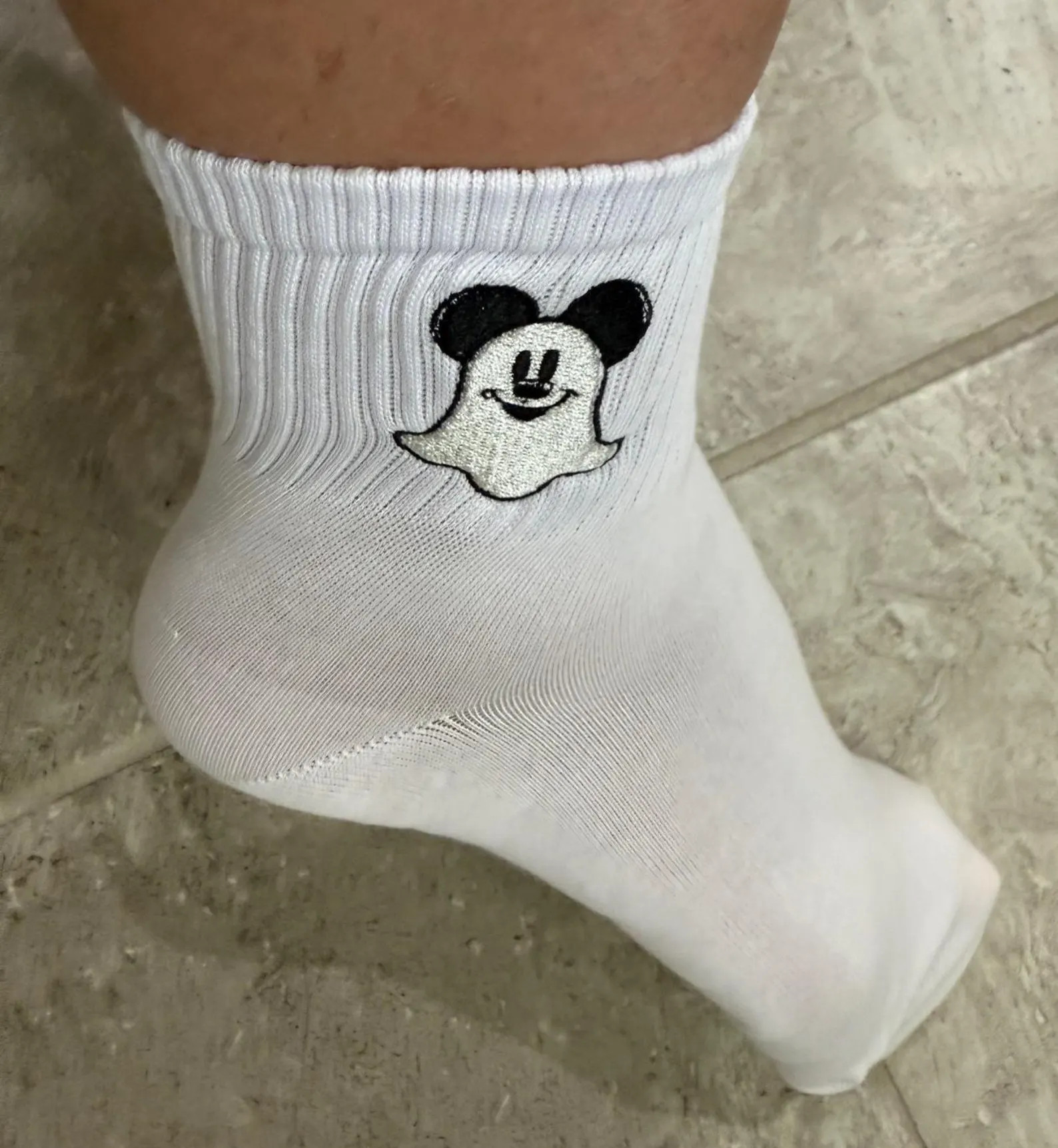 Mouse Lovers, Ladies Embroidered Ghost Socks | Etsy (Global)