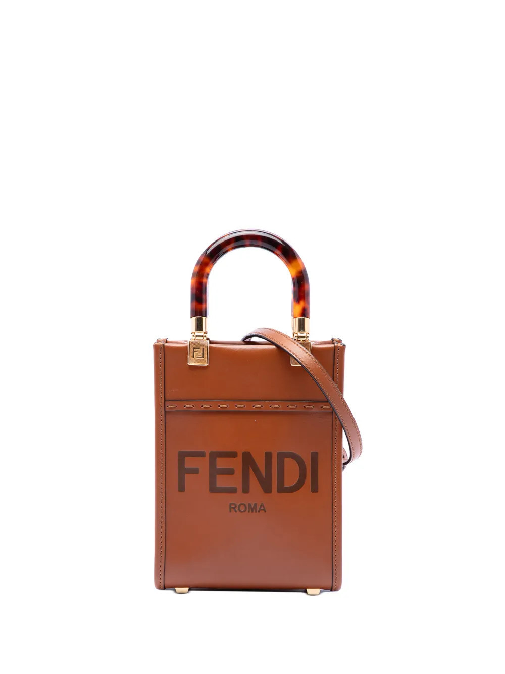 Fendi Pre-Owned 2010-2026 Mini Leather Sunshine Shopper Tote satchel - Brown | Farfetch Global