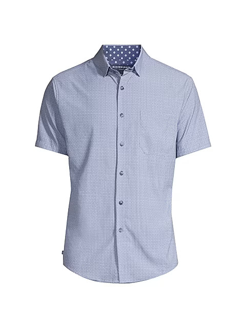 Leeward Short-Sleeve Dot Shirt | Saks Fifth Avenue