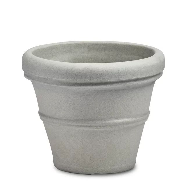 Crescent Garden Brunello Planter Pot, Classic Rolled-Rim12â (Weathered Concrete) - Walmart.c... | Walmart (US)