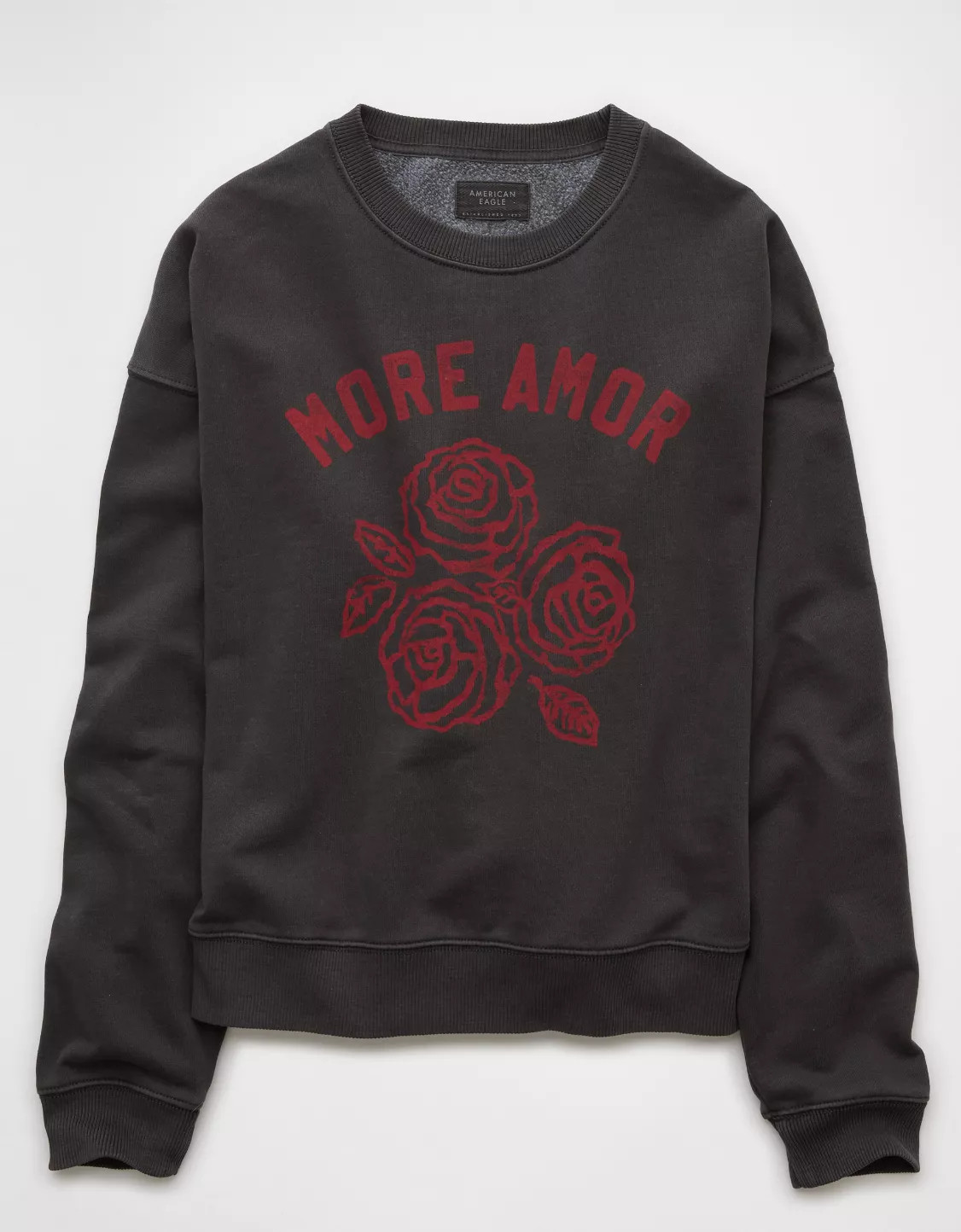 AE Valentine's Day Graphic Relaxed Crew Neck Sweatshirt | American Eagle Outfitters (US & CA)