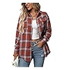 YepMoll Women's Oversized Flannel Shirts Long Sleeve Button Down Plaid Shirt Business Casual Work... | Amazon (US)