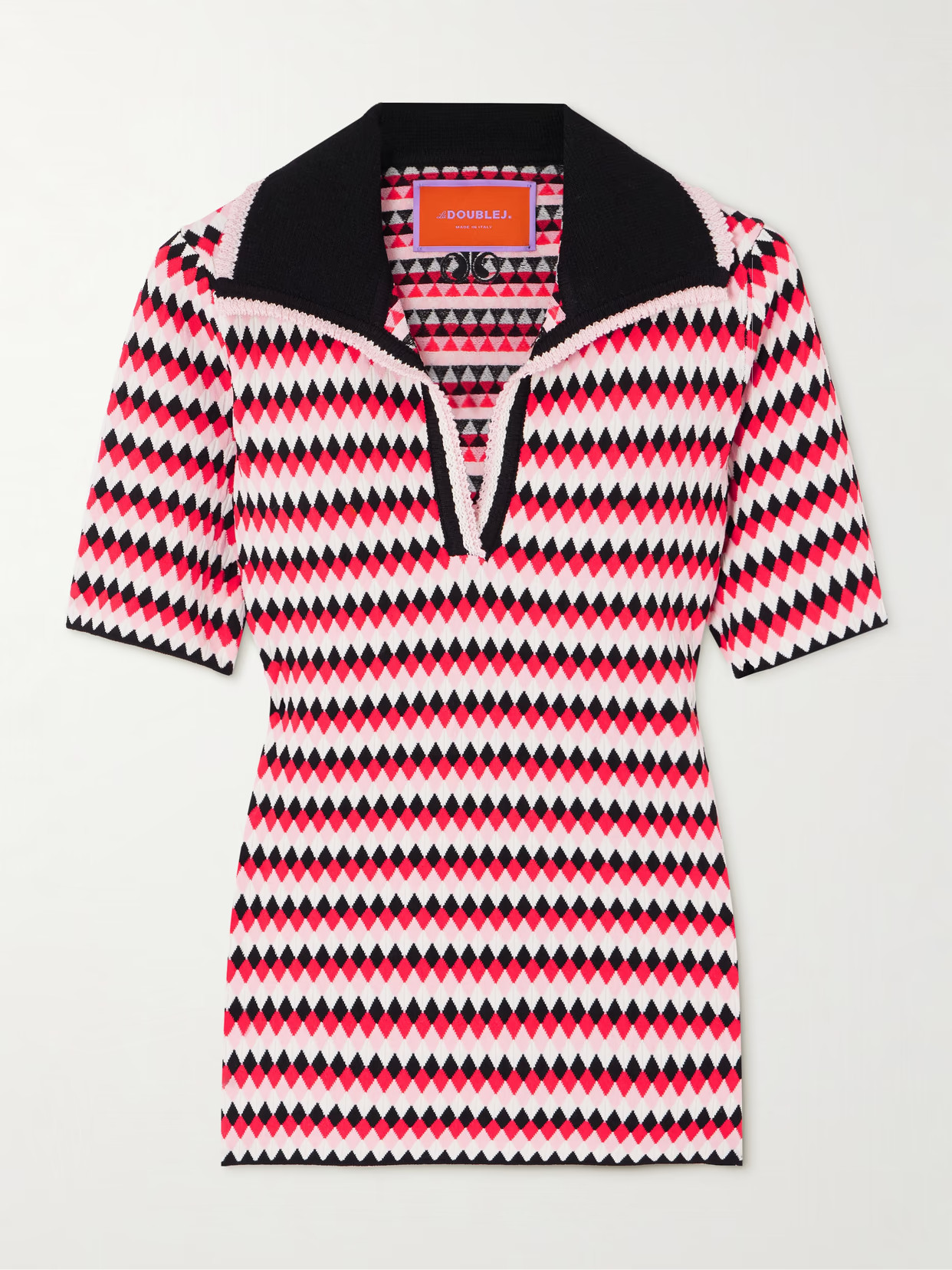 La DoubleJ - Jacquard-knit Polo Shirt - Red | NET-A-PORTER (US)