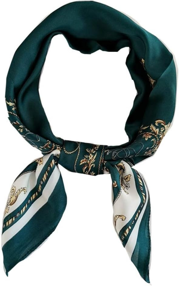 FONYVE Silk Feeling Scarf Medium Square Satin Head Scarf for Women 27.5 × 27.5 inches | Amazon (US)
