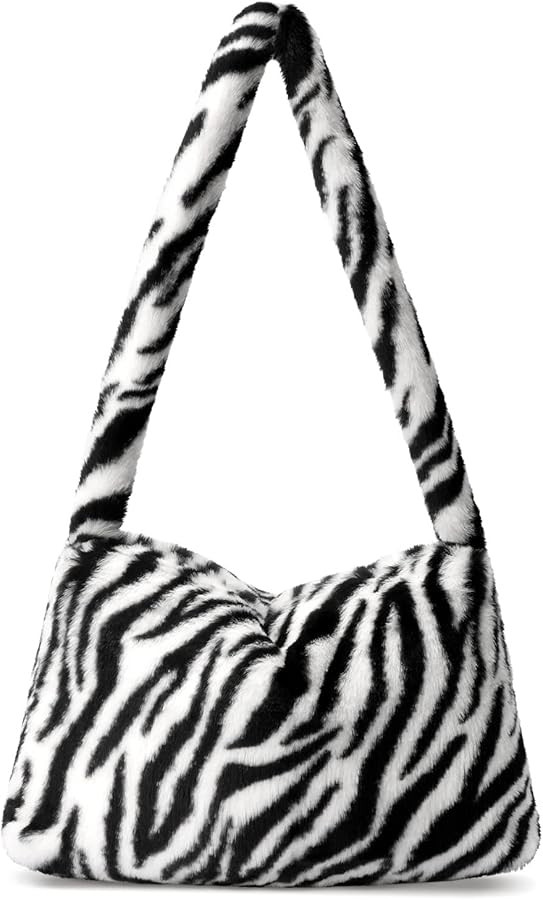 Fuzzy Tote Bag Y2K Fluffy Shoulder Bag Women Furry Purse Large Cute Plush Bag Ladies Faux Fur Bag... | Amazon (US)