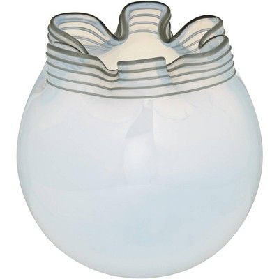 Studio 55D White Opaque Pinched 8" High Glass Vase and Bowl | Target