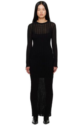 Black Line Up Maxi Dress | SSENSE