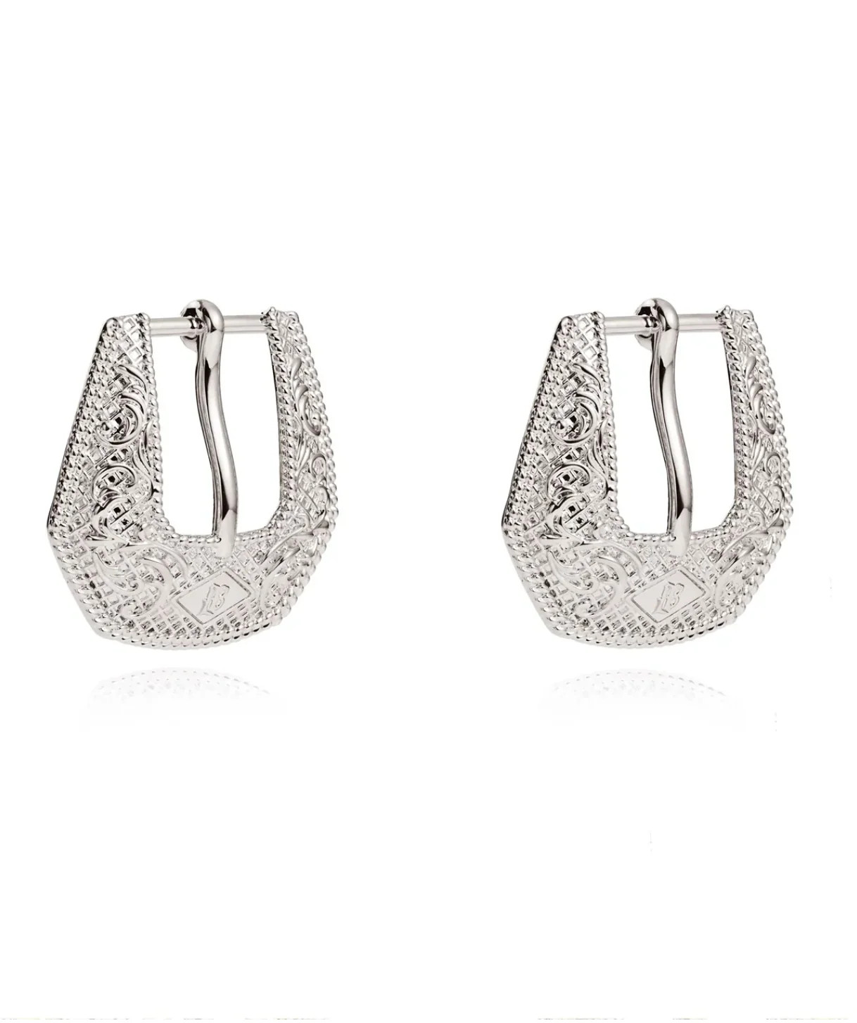AS SEEN ON ELLA LANGLEY!! Buckle Betty Mini Earrings in Silver | Glitzy Bella