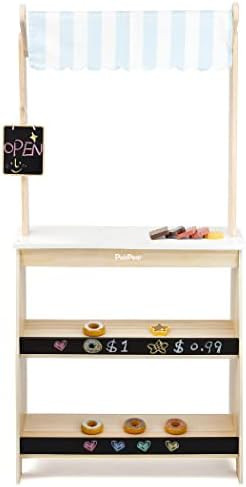 PairPear Grocery Store Pretend Play, Wooden Toys Lemonade Stand for Kids, Natural Style Market St... | Amazon (US)