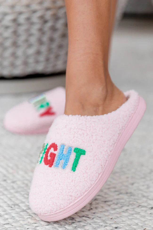 Merry and Bright Slippers | Pink Lily