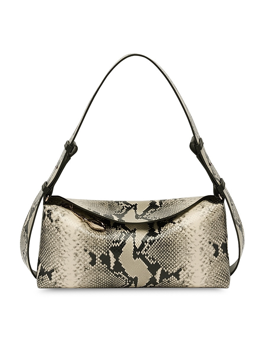 Women's Bloom Snake-Embossed Leather East-West Shoulder Bag - Natural | Saks Fifth Avenue