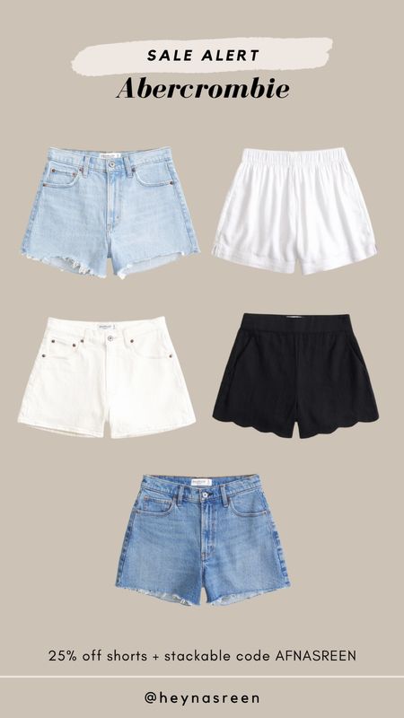 Abercrombie shorts I’m loving right now. These are perfect for summer and are 20% off + more with my code AFNASREEN 🤍
#abercrombiepartner #ad 

#LTKFindsUnder100 #LTKSaleAlert #LTKStyleTip