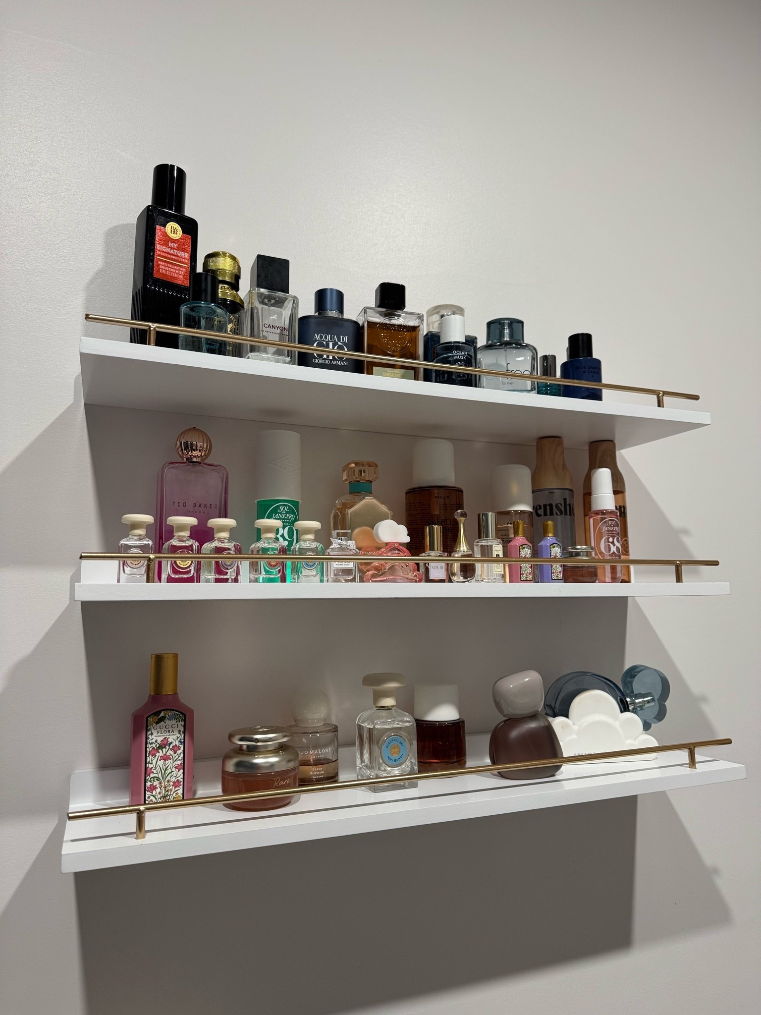 Found the cutest little shelves for our bathroom! I love the size and how they look - they’re perfect to hold our perfumes and colognes.

#LTKHome #LTKmorningroutine