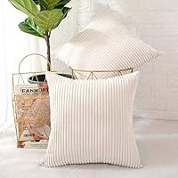 MERNETTE Pack of 2, Corduroy Soft Decorative Square Throw Pillow Cover Cushion Covers Pillowcase,... | Amazon (US)
