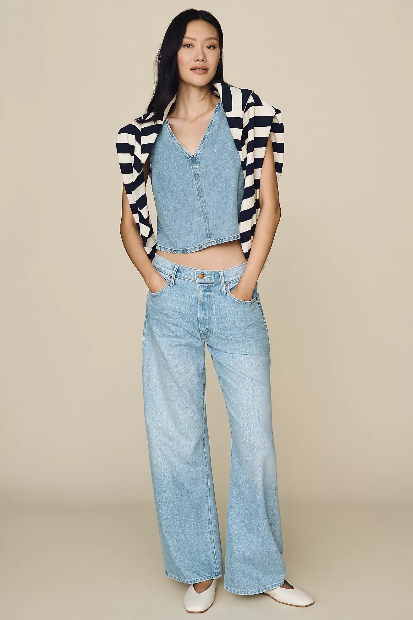 MOTHER Whip Skimp Mid-Rise Tapered Jeans | Anthropologie (US)