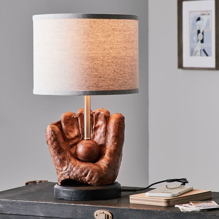 Baseball Table Lamp with USB | Pottery Barn Teen