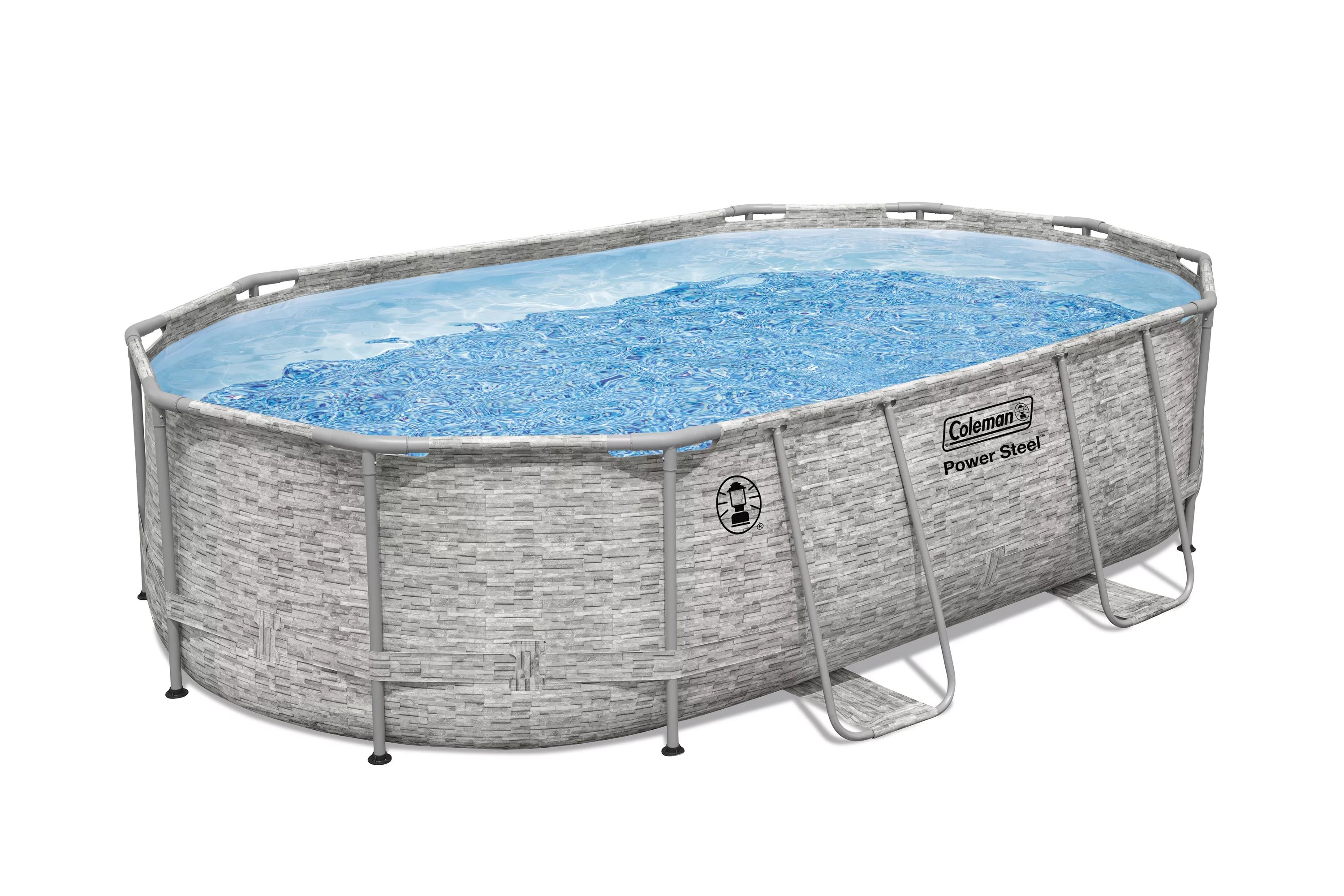 Coleman Power Steel 16 ft. x 10 ft. x 42 in. Oval Above Ground Pool Set | Walmart (US)