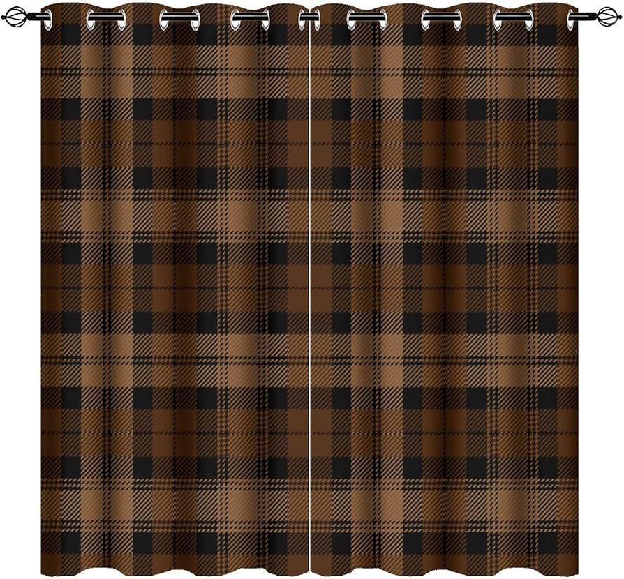 Country Curtains, Diagonal Traditional Vintage Scottish Tartan Pattern Living Room Bedroom Curtai... | Amazon (US)