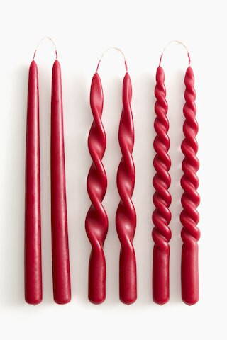 H & M - 6-pack Taper Candles - Red | H&M (US + CA)