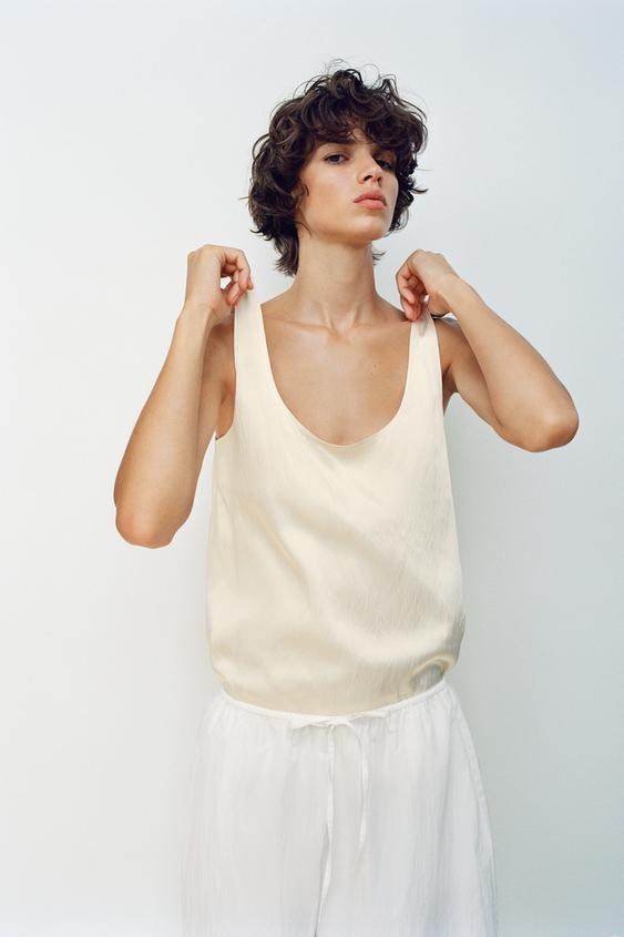SATIN STRAPPY TOP | Zara UK