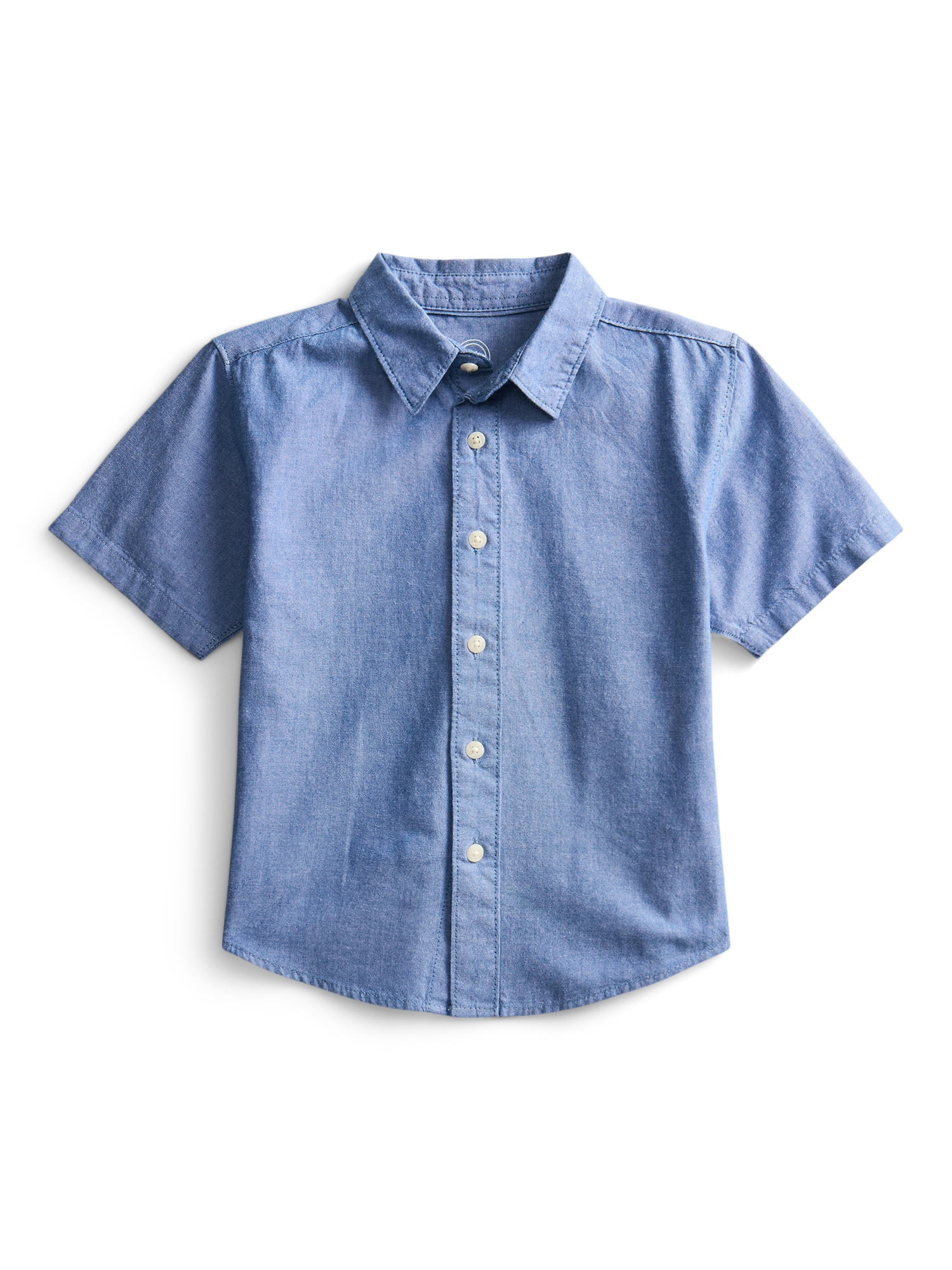 Wonder Nation Boys Cotton Woven Button-Down Shirt with Short Sleeves, Sizes 4-18 | Walmart (US)