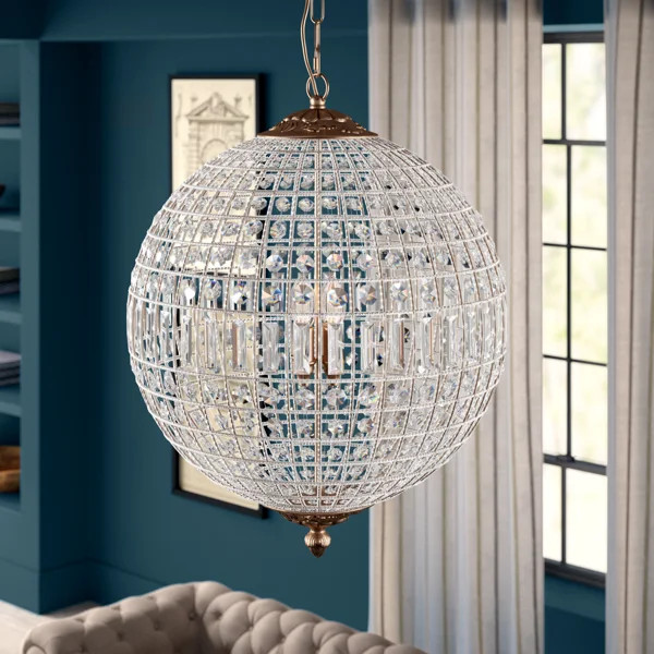 Nazareth 5 - Light Statement Globe Chandelier with Crystal Accents | Wayfair North America