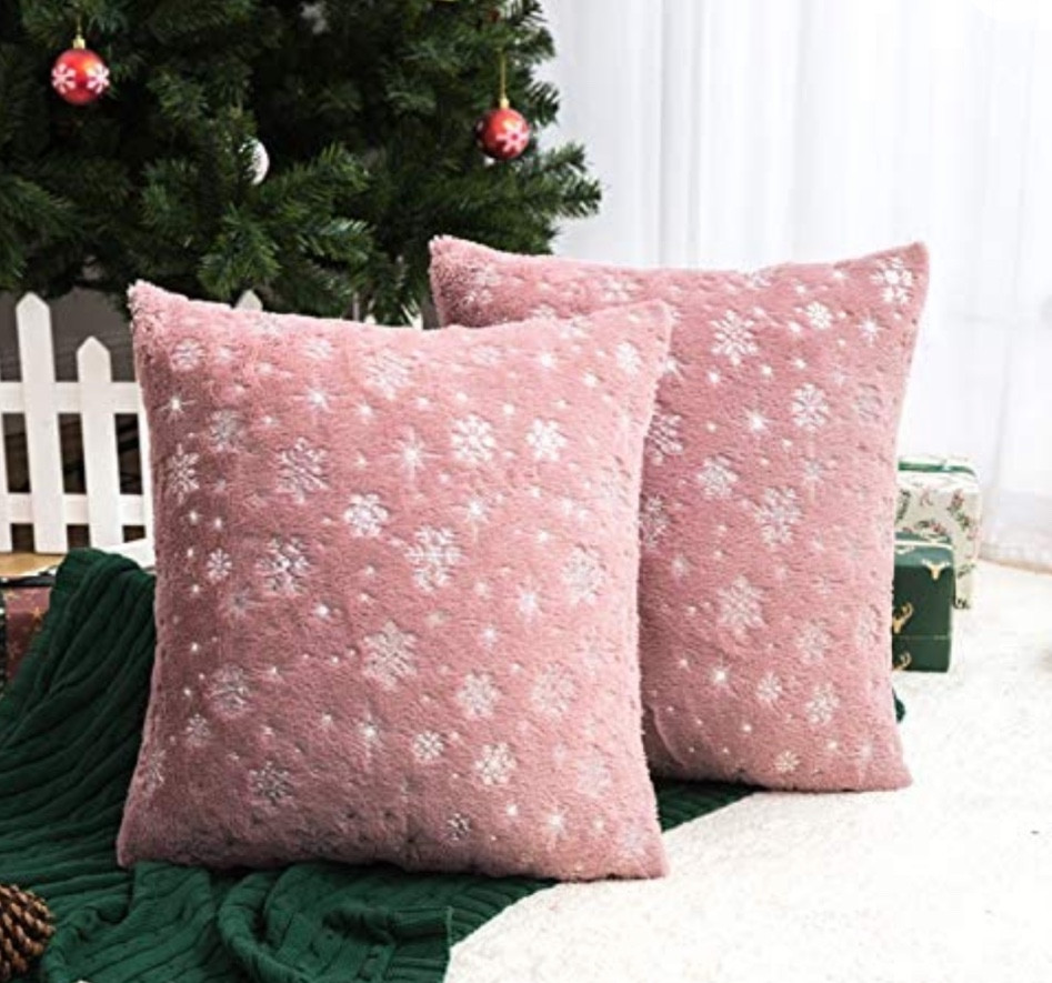 Pink Christmas pillows 

#LTKSeasonal #LTKHoliday #LTKhome