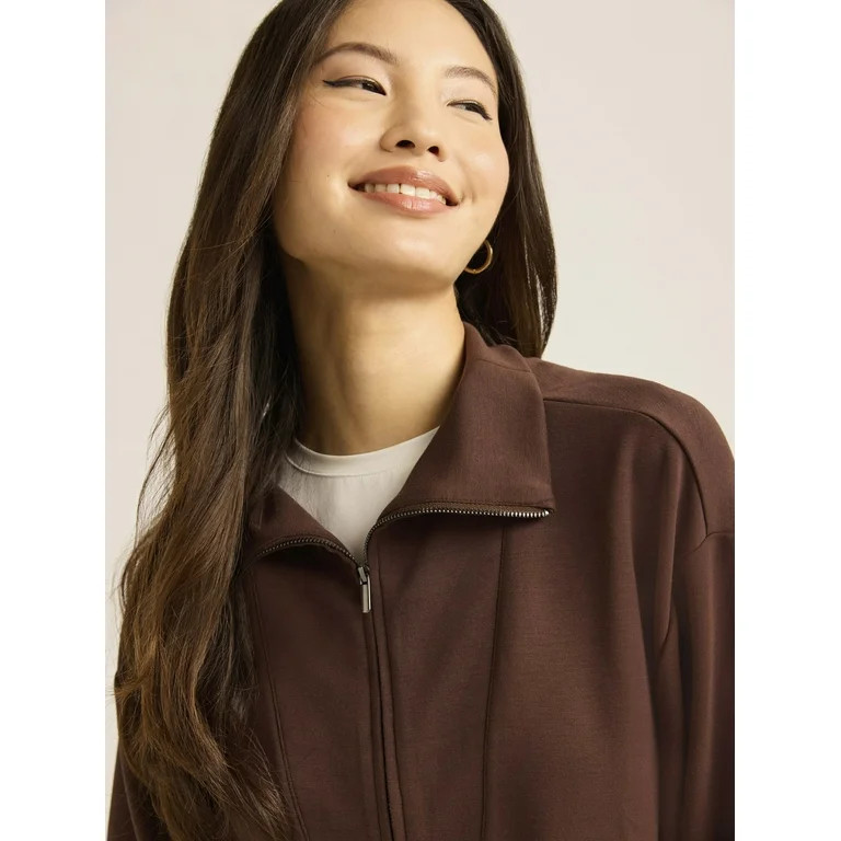 Scoop Women’s & Women's Plus Ultimate ScubaKnit Half Zip Sweatshirt, Sizes XS-4X | Walmart (US)