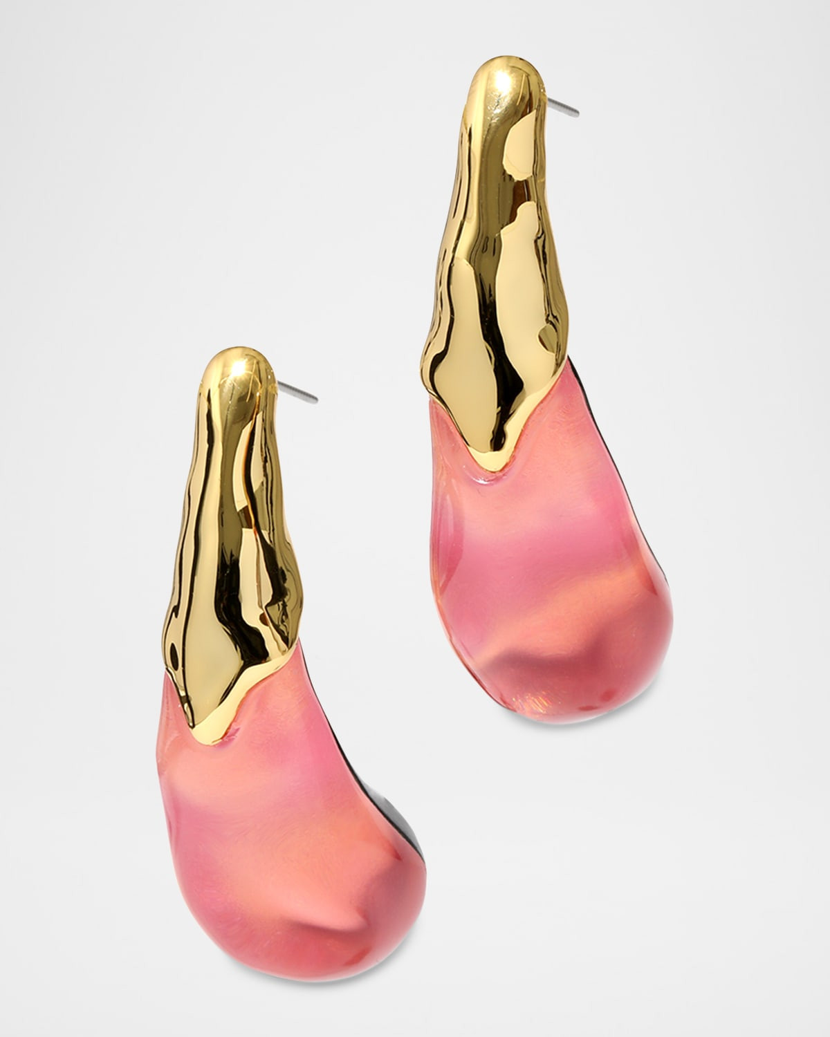 Liquid Lucite Arched Large Post Earrings | Neiman Marcus