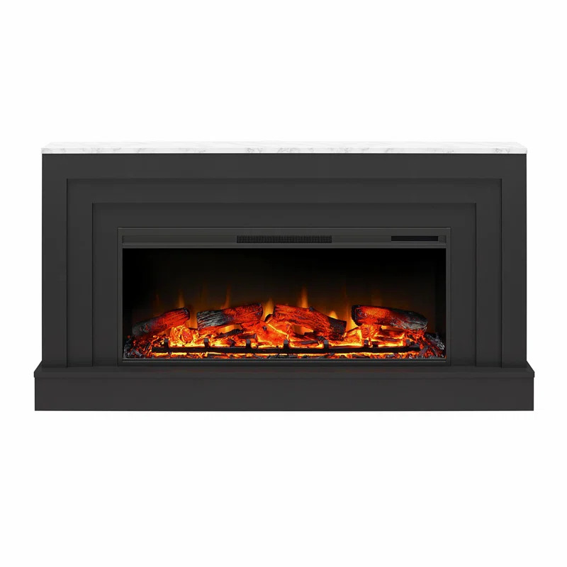 Latitude Run® Haven Wide Mantel with Linear Electric Fireplace & Reviews | Wayfair | Wayfair North America