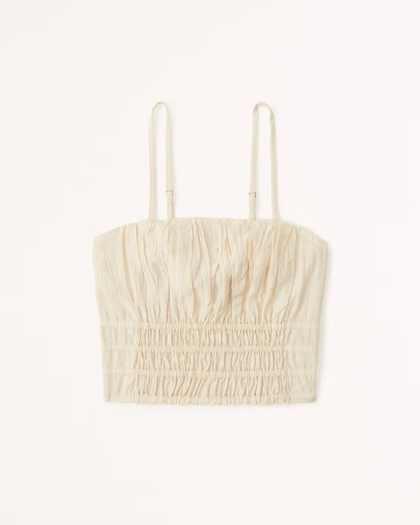 Crinkle Textured Ruched Set Top | Abercrombie & Fitch (US)