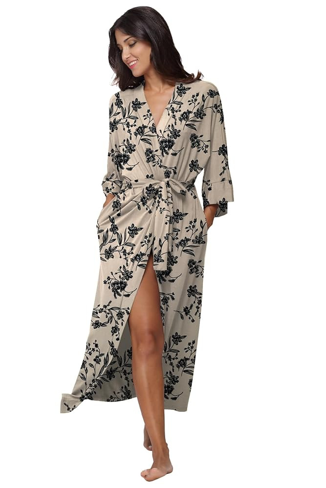 Women's Soft Robes Long Bath Robes Full Length Kimonos Sleepwear Dressing Gown,Solid Color | Amazon (US)