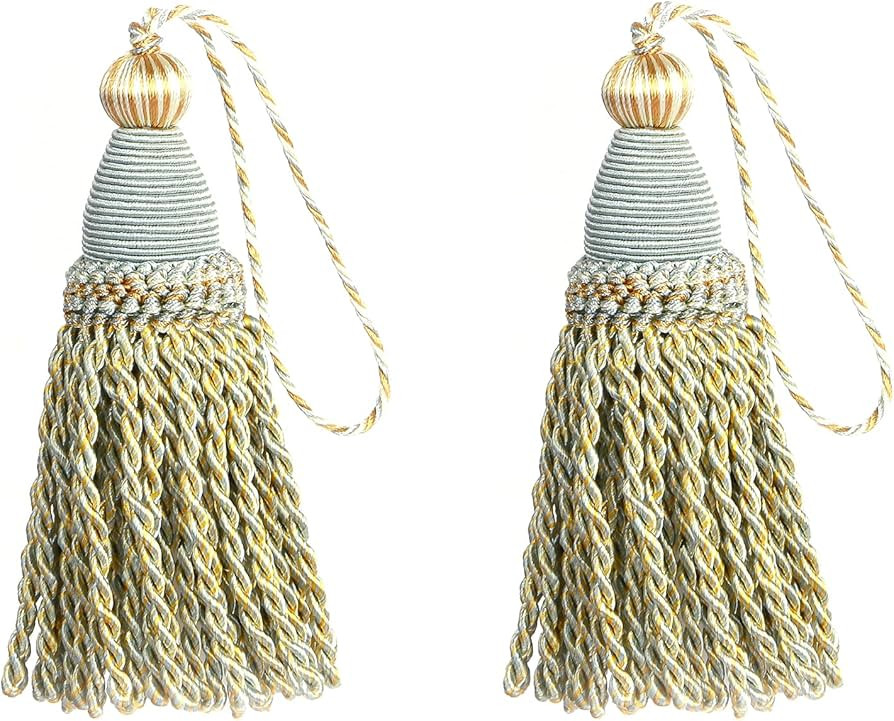 2 Pack Braided Tassel 24cm/9 Inch Key With Loops, Handmade Twisted Craft, DIY Accessories for Hom... | Amazon (US)