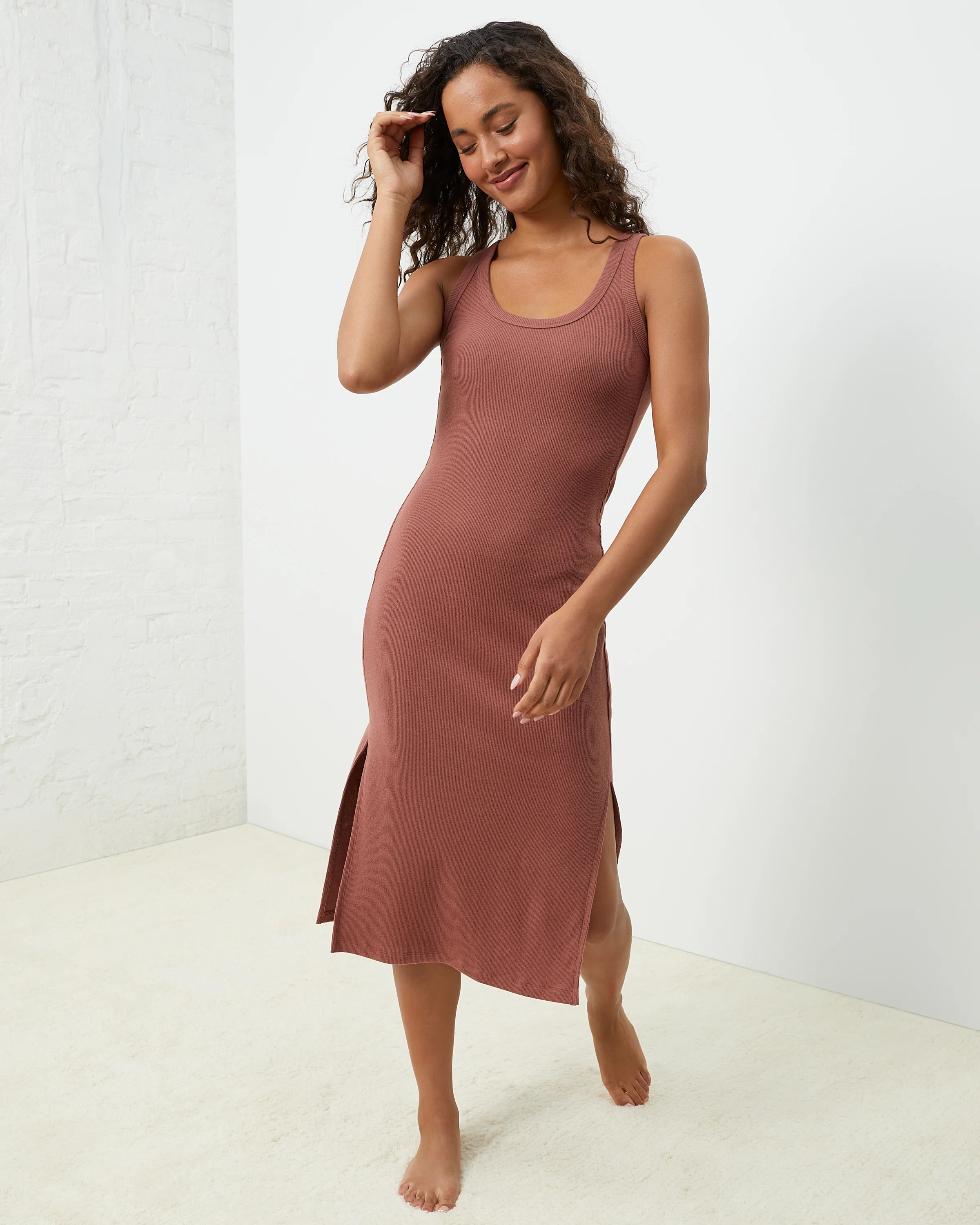 Cozy Rib Midi Tank Dress | UpWest