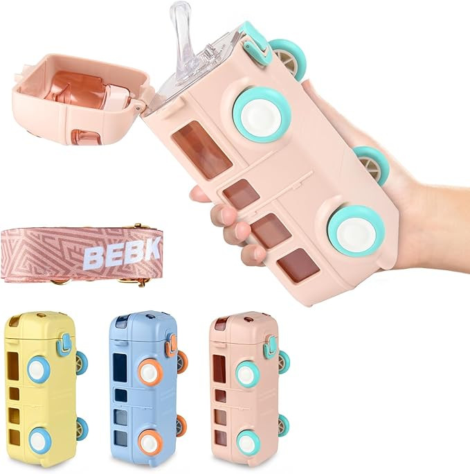 16 oz Kids Water Bottle, Toddler Water Bottle with Straw, BPA Free & Leak Proof Kids Cups, Toddle... | Amazon (US)