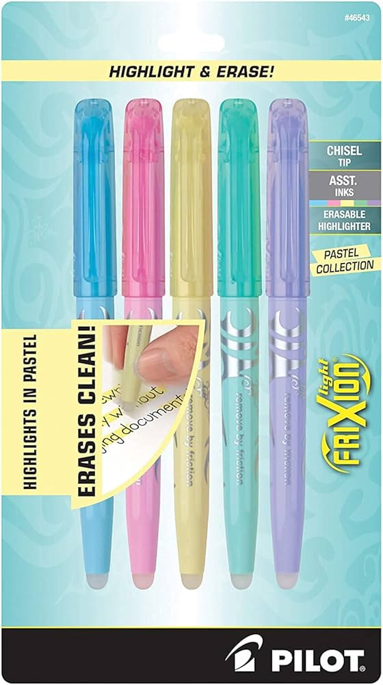 Pilot FriXion Light Pastel Collection Erasable Highlighters, Chisel Tip, 2-Pack, Colors May Vary (46 | Amazon (US)