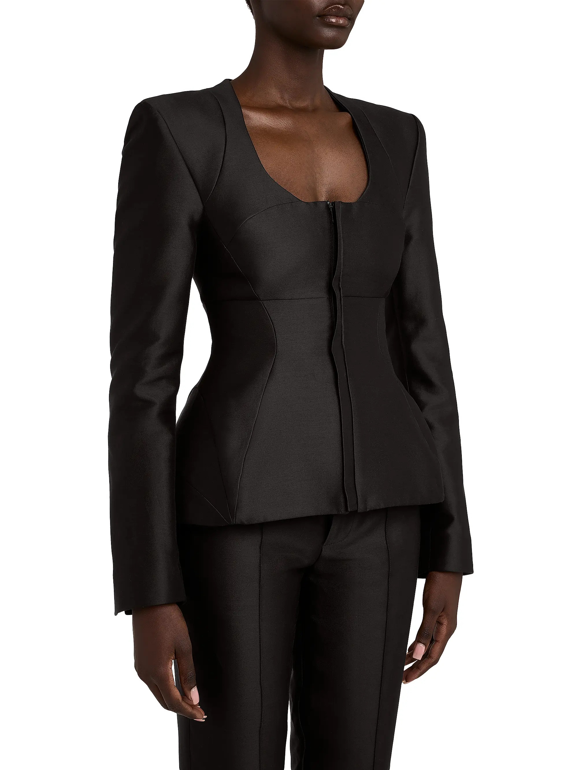 U-Turn Fitted Mikado Blazer | Saks Fifth Avenue