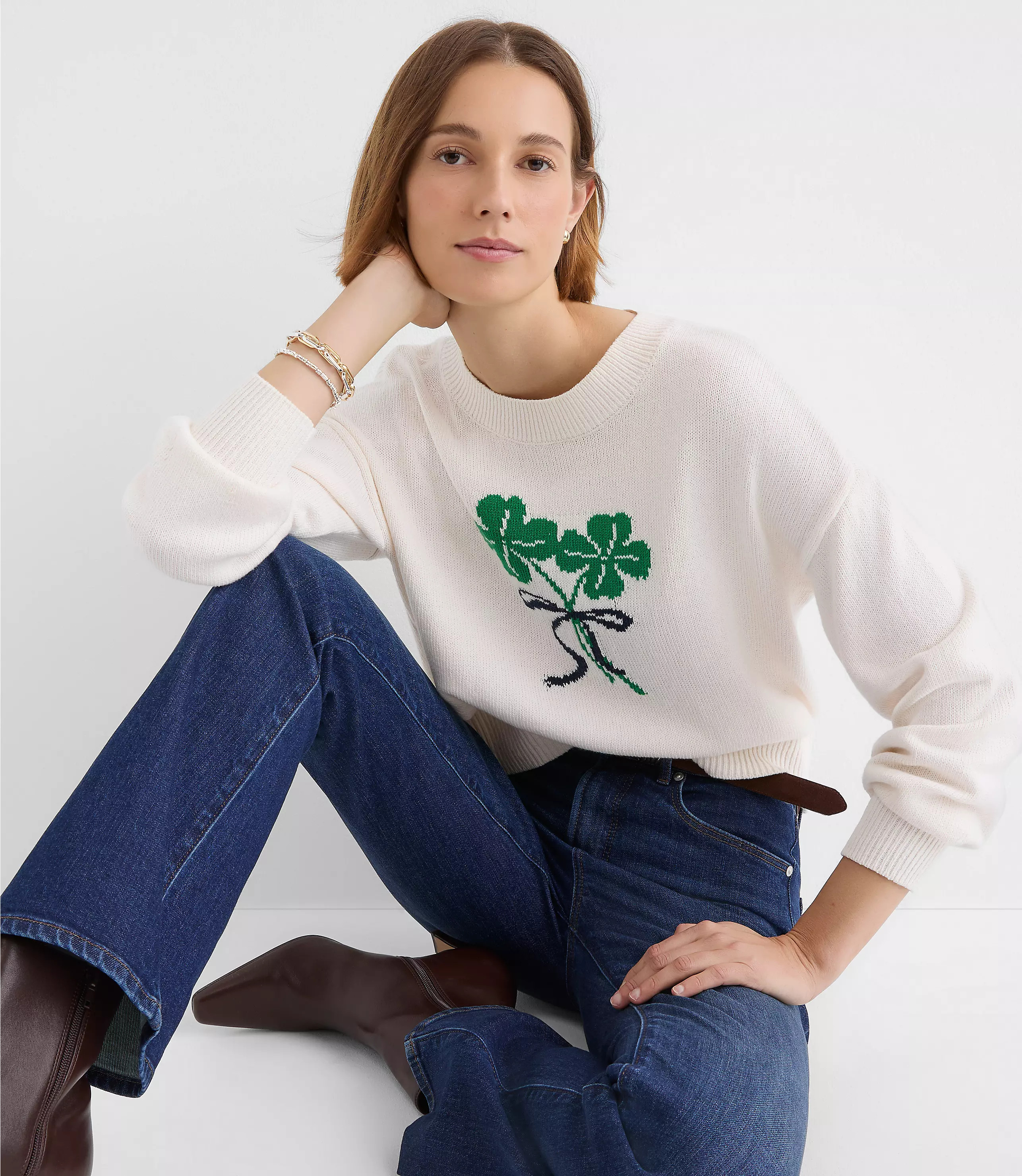 Clover Bouquet Sweater | LOFT