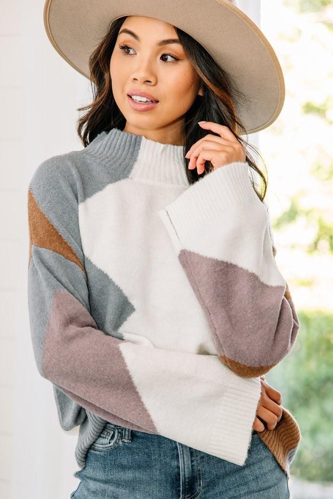 Show You The Ropes Blue Colorblock Sweater | The Mint Julep Boutique