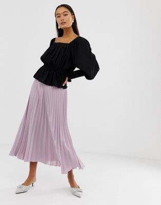 New Look pleated midi skirt in lilac | ASOS | ASOS US