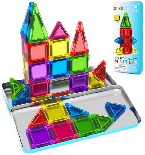 Magnetic Tiles Mini Travel Toddler Set, Magnetic Blocks Building Kids Toys & Games, Montessori Pr... | Amazon (US)