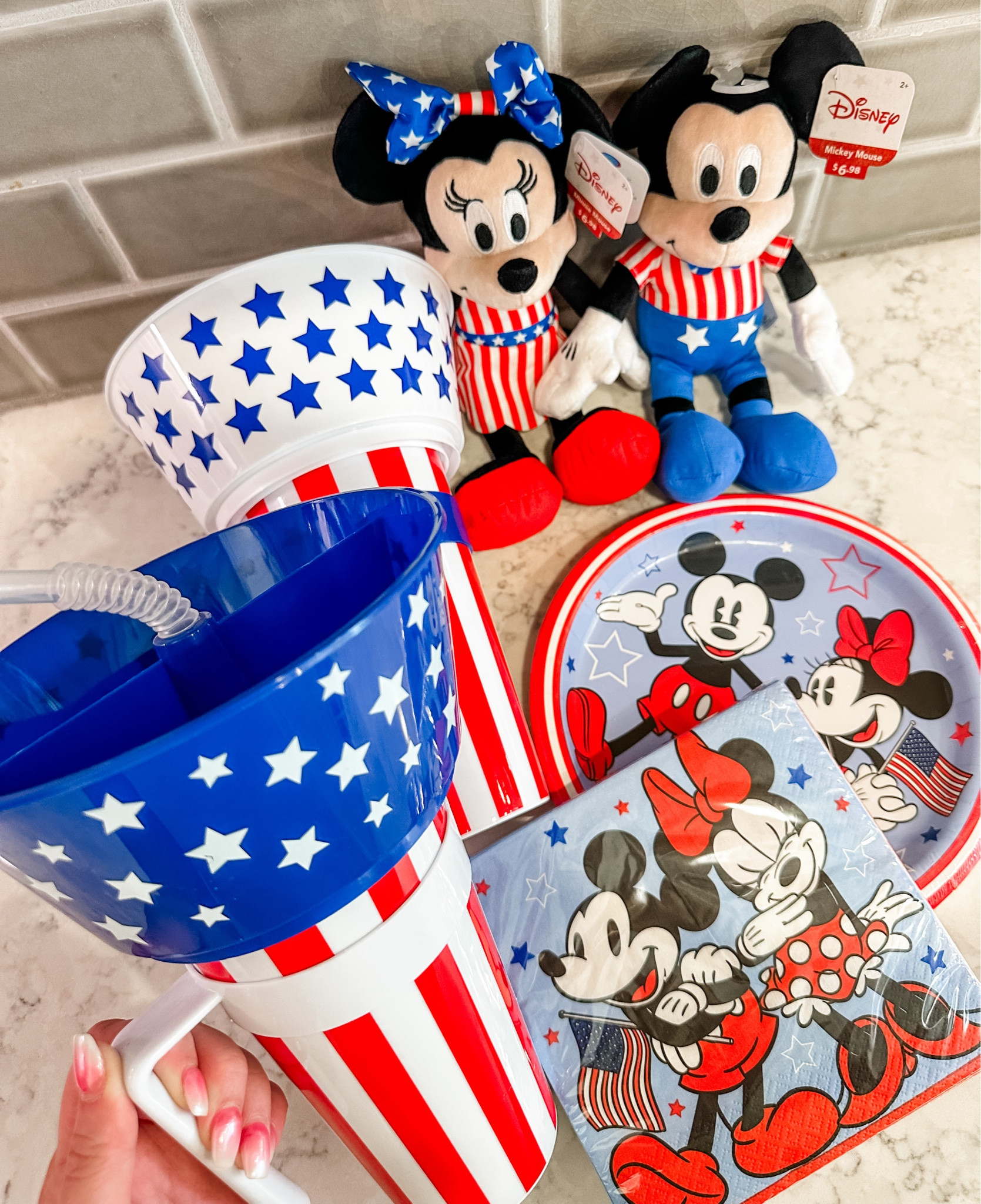 Mickey Mouse Happy 4th Of July White Blue Disney Cartoon