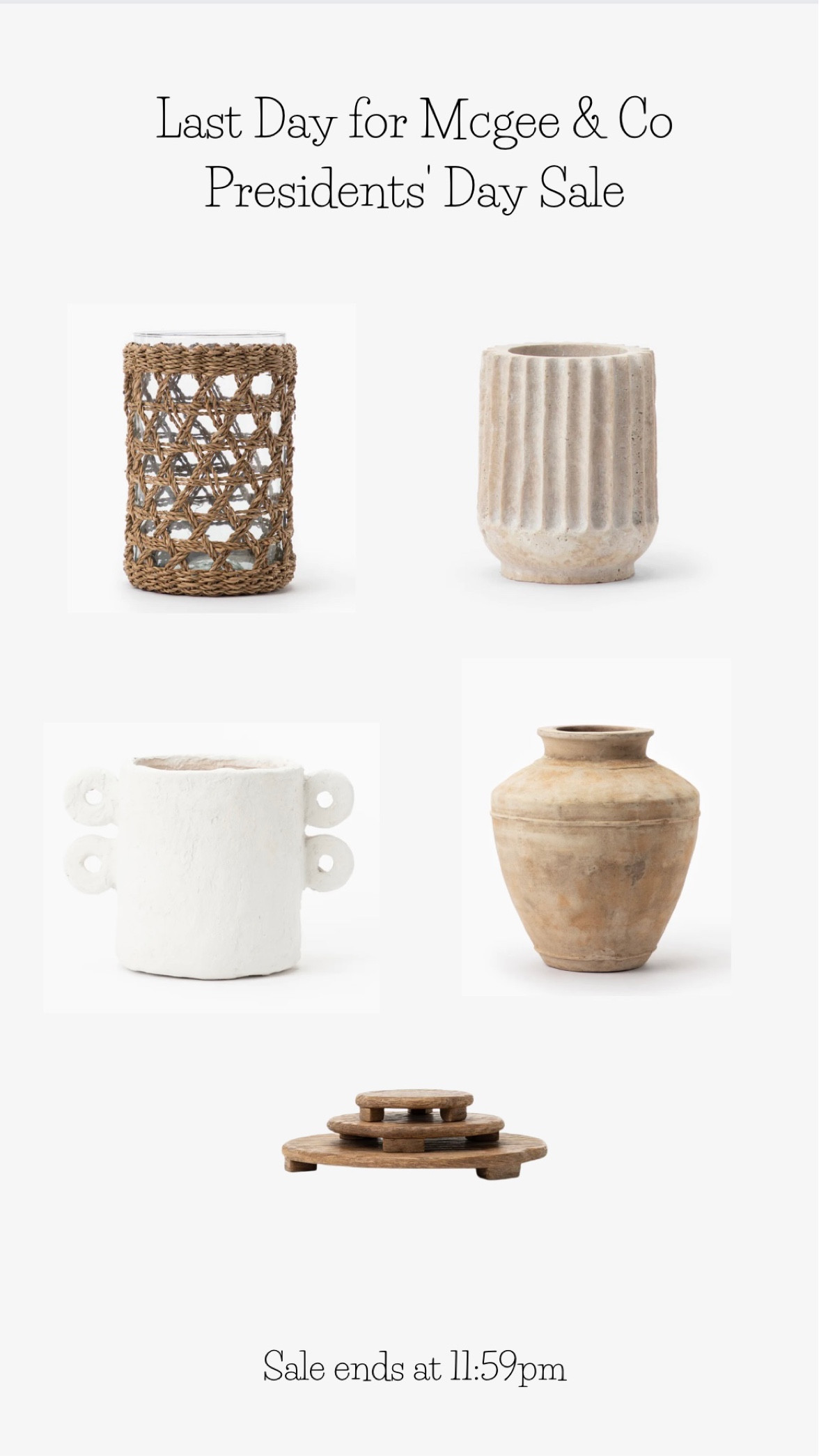 McGee & Co sale
Vases, home decor, terracotta vase, sea grass wrapped vase, travertine vase, spring, centerpiece, shelf styling, shelf decor, wood pedestal

#LTKSale #LTKhome #LTKsalealert