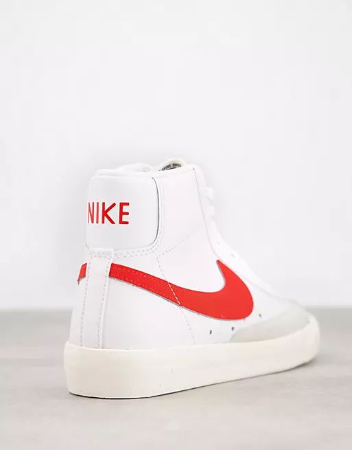 Nike Blazer Mid 77 trainers in white and red | ASOS (Global)