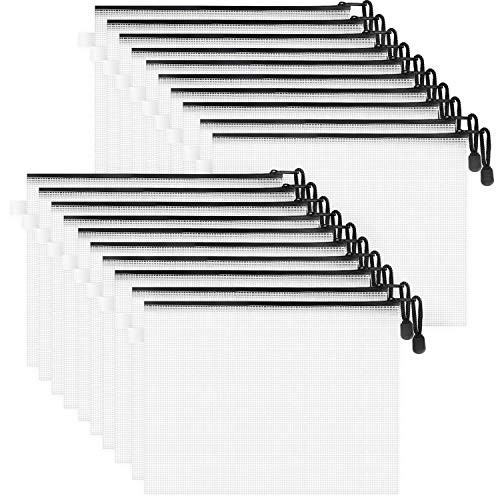 JARLINK 18 Pack 8 Sizes Zipper Mesh Pouch, Waterproof Zipper File Bags Document Pouch Multipurpose T | Amazon (US)