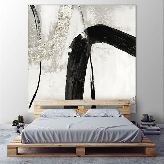 Giant Art Black Ink II Huge Contemporary Abstract Giclee Canvas Print for Office Home Wall Decor ... | Amazon (US)
