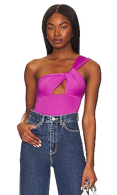 superdown Jimena One Shoulder Bodysuit in Purple from Revolve.com | Revolve Clothing (Global)
