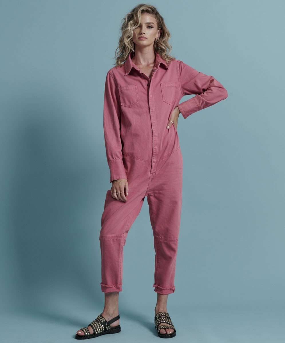 POP PINK PARADISE UTILITY JUMPSUIT | ONETEASPOON 