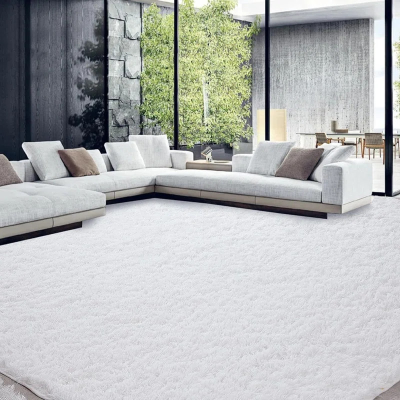 Mercer41 Shahen Rectangle Shag Area Rug in White & Reviews | Wayfair | Wayfair North America